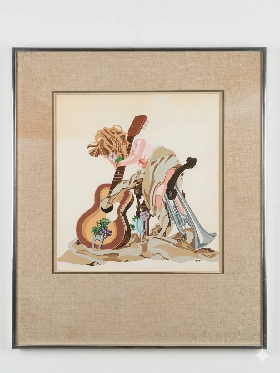 Psych-Pop Serigraph Art Print "Musical Angel" by L. Young