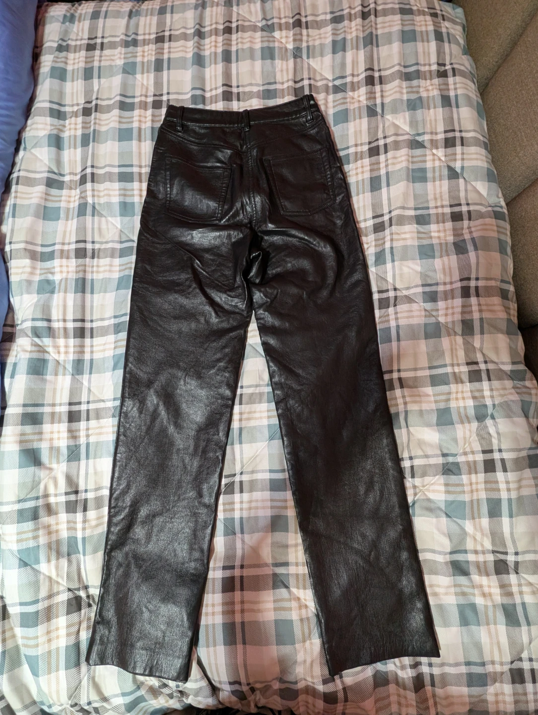 Wilfred Aritzia High Waisted Vegan Leather Straight Leg Pants - photo 3