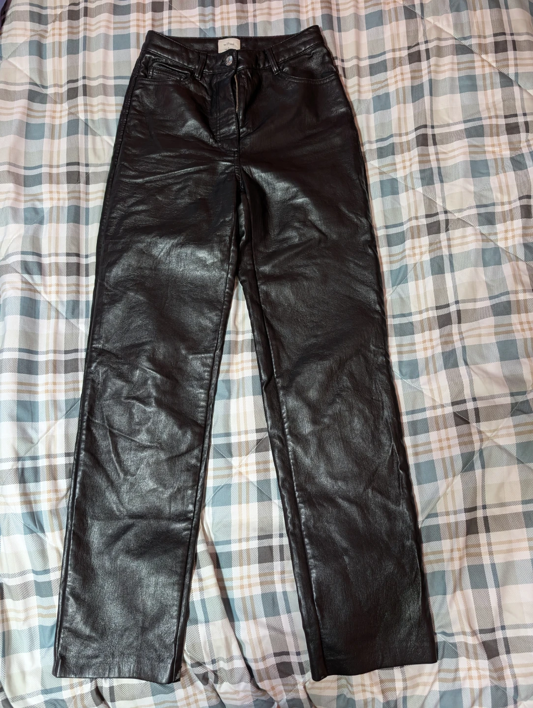 Wilfred Aritzia High Waisted Vegan Leather Straight Leg Pants - photo 5