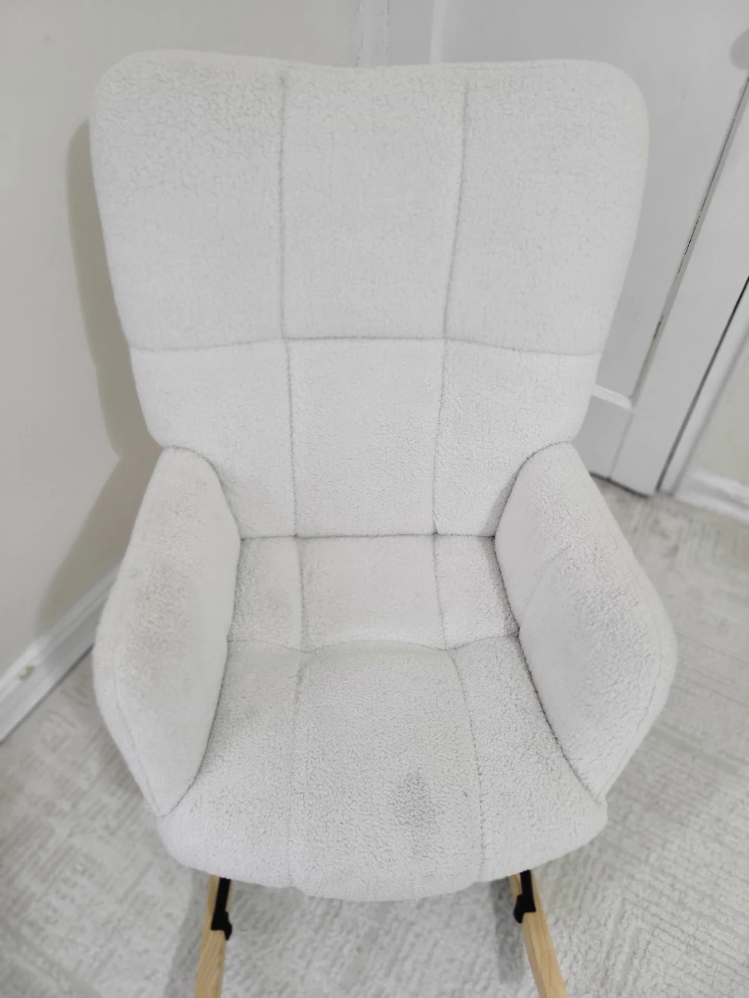 White Teddy Fleece Rocking Chair - photo 2