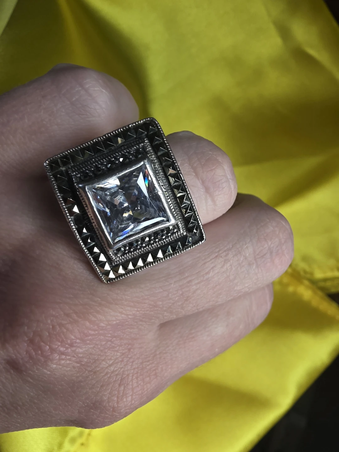 Jewellery silver ring with cubic zirconia - photo 2