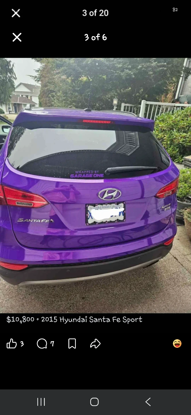 2015 Hyundai Santa Fe Sport - Unique Purple Wrap - photo 2