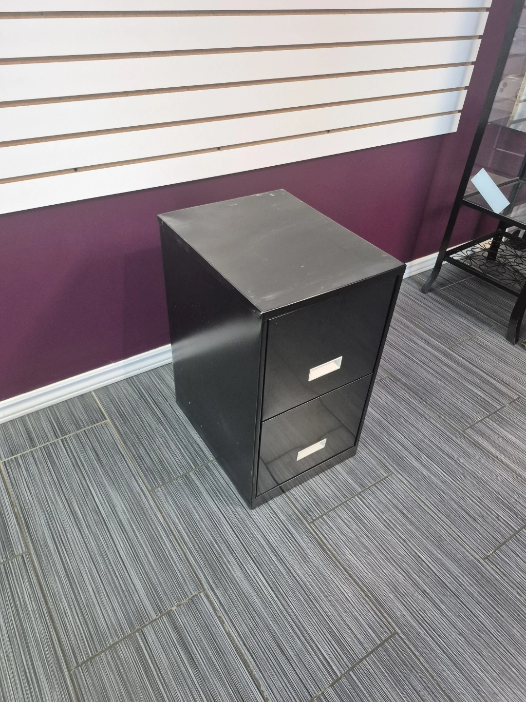 Black 2-Drawer Filing Cabinet - photo 2