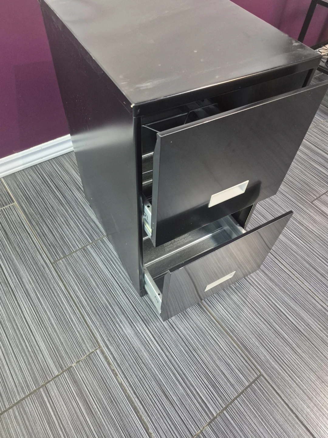 Black 2-Drawer Filing Cabinet - photo 3