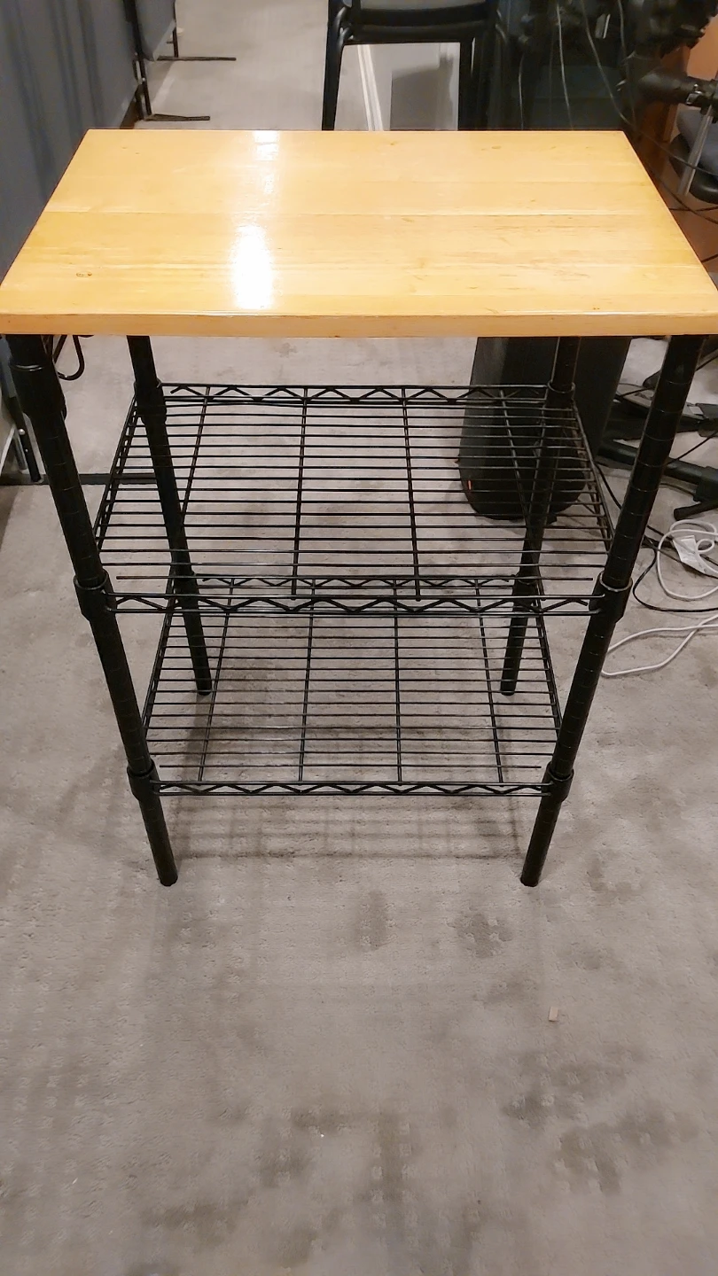 Wire Shelving Unit with Wood Top