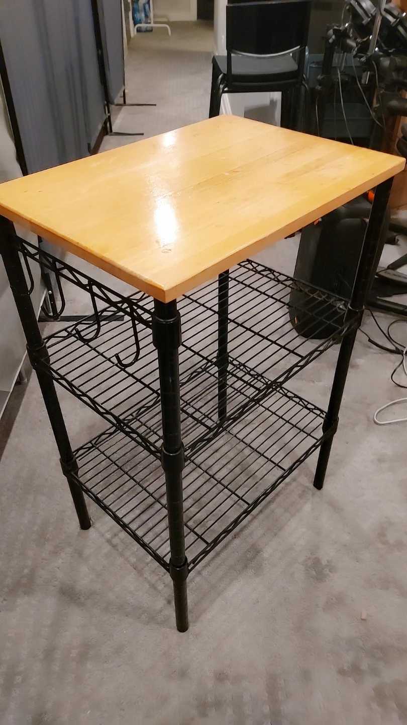 Wire Shelving Unit with Wood Top - photo 2