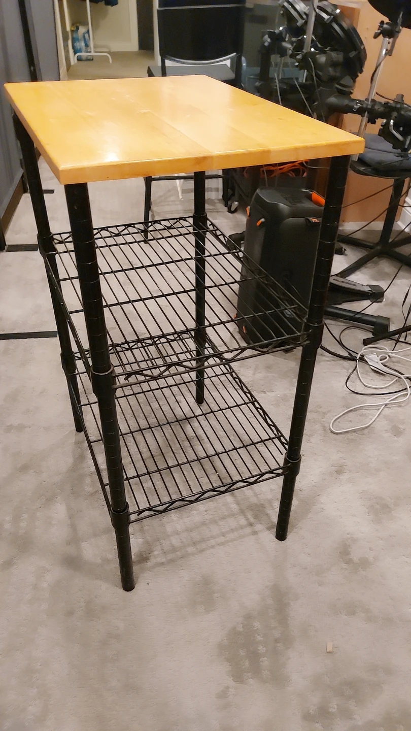 Wire Shelving Unit with Wood Top - photo 3