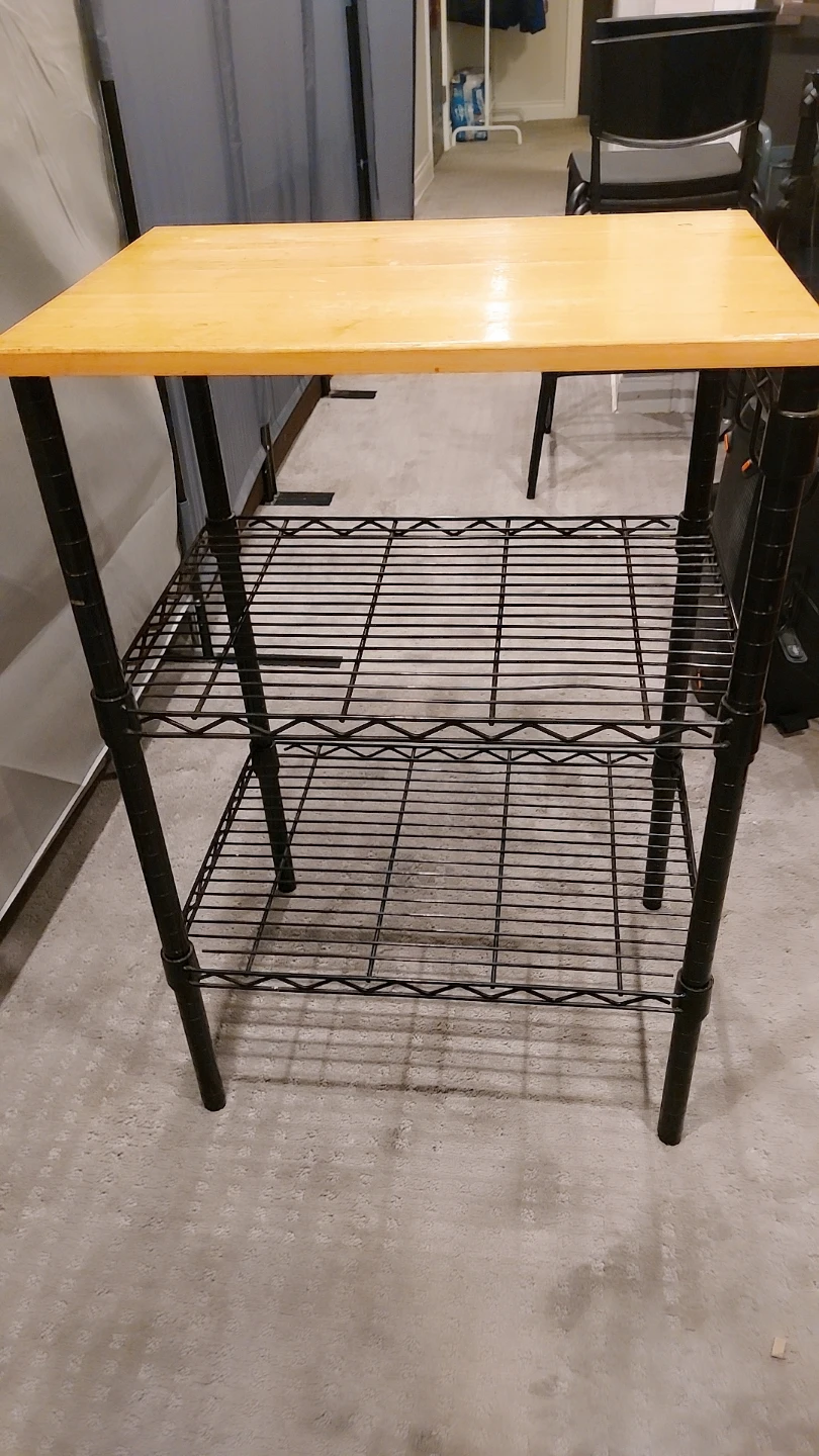 Wire Shelving Unit with Wood Top - photo 4