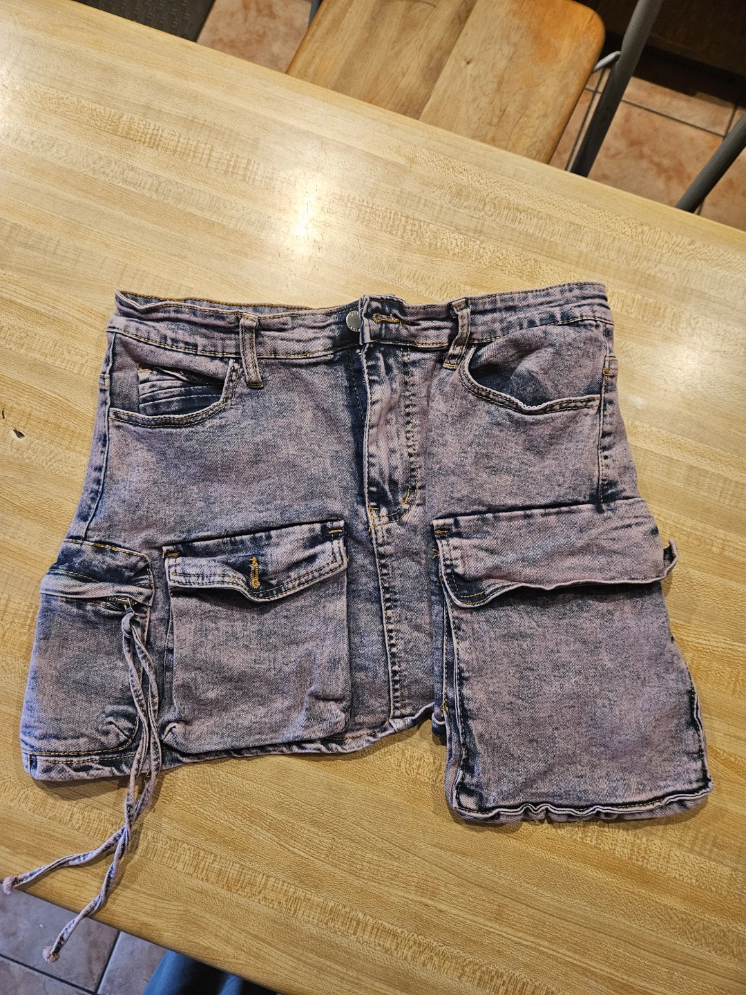 Daisy Cargo Denim Mini Skirt Size M