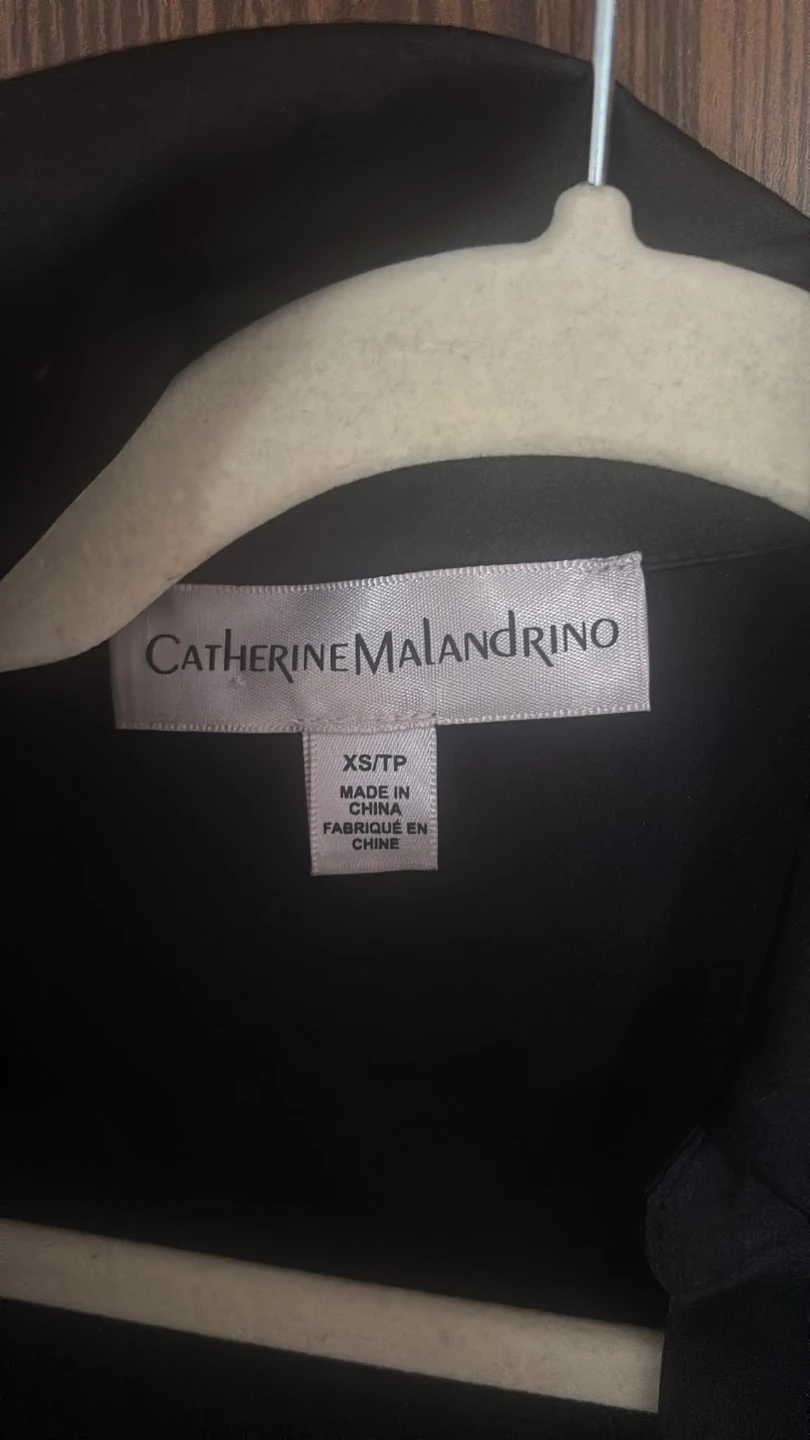 Catherine Malandrino Black Ruched Button-Up Shirt - photo 3
