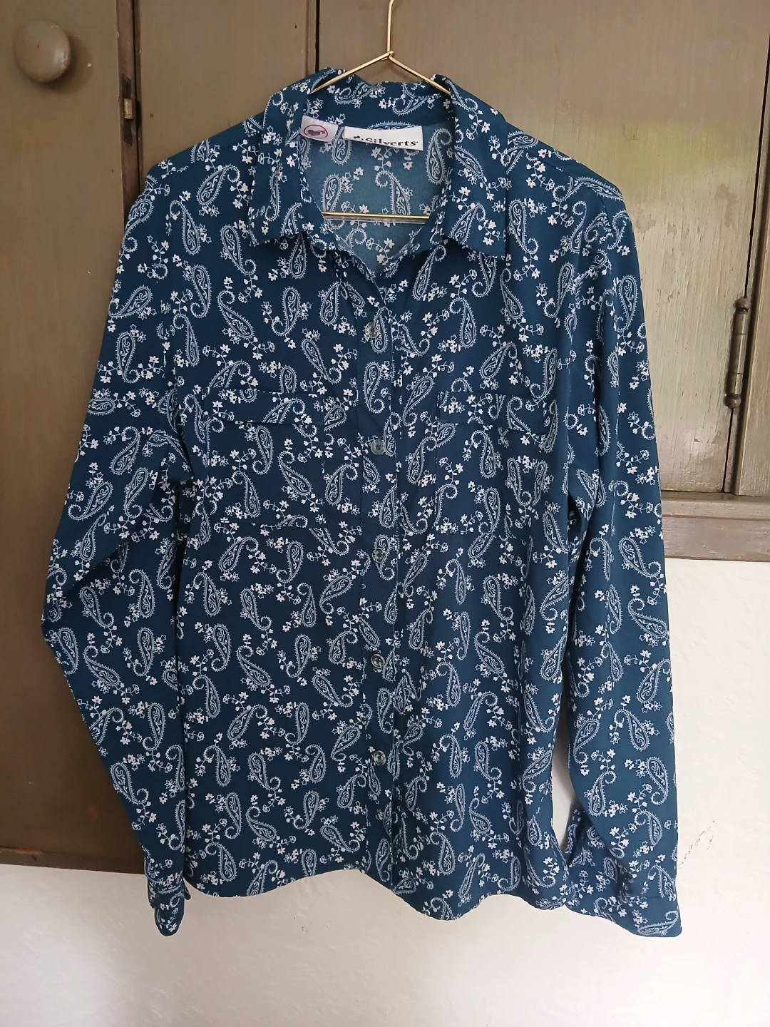 Silverts Teal Paisley "Button-Up" Shirt