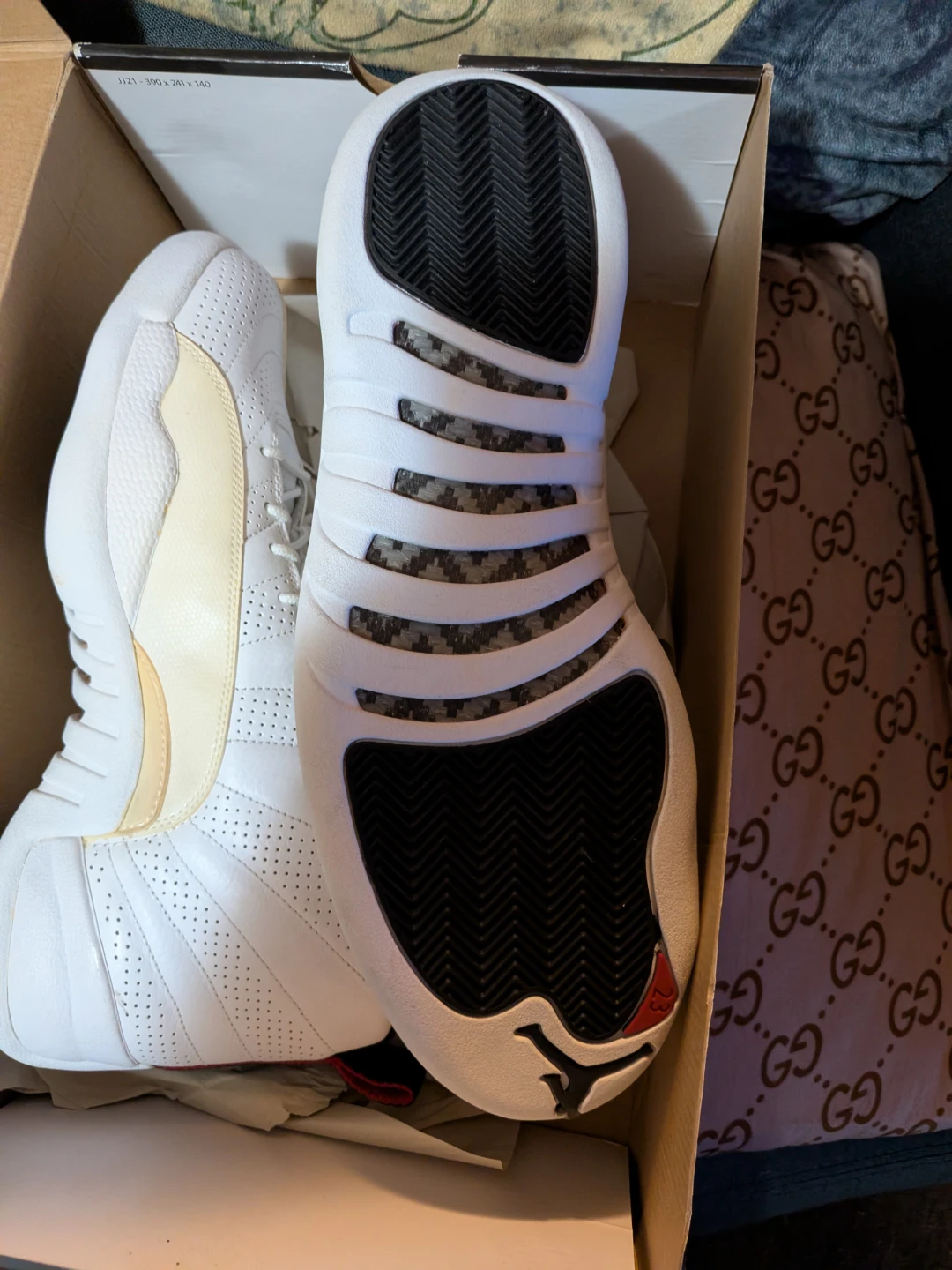 Air Jordan 12 White/Yellow Sneakers - photo 2