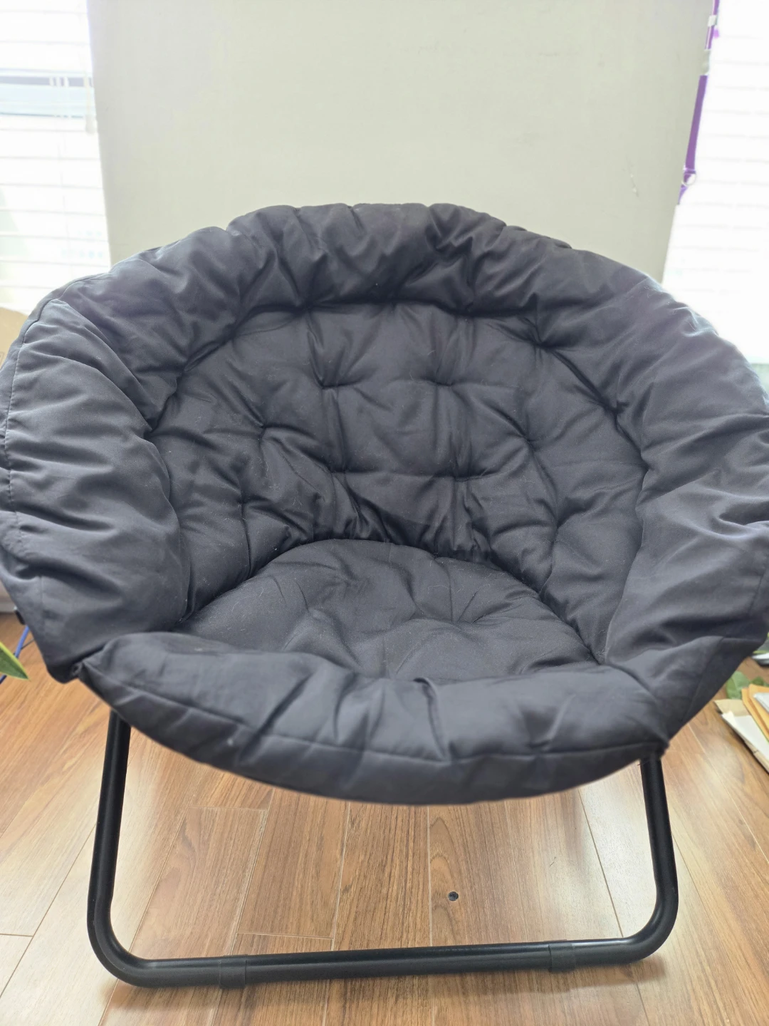 2 x Black Padded Moon Chair