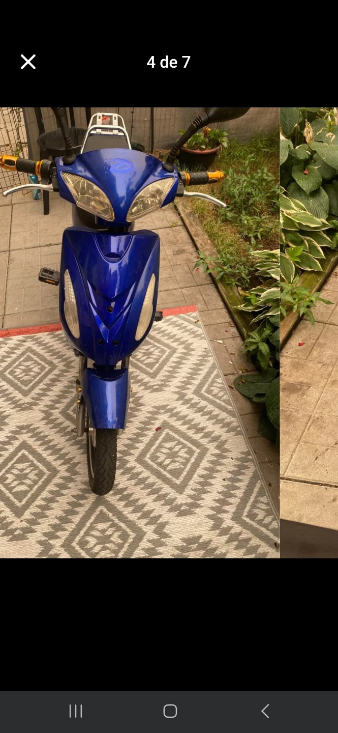 Blue e-bike scooter