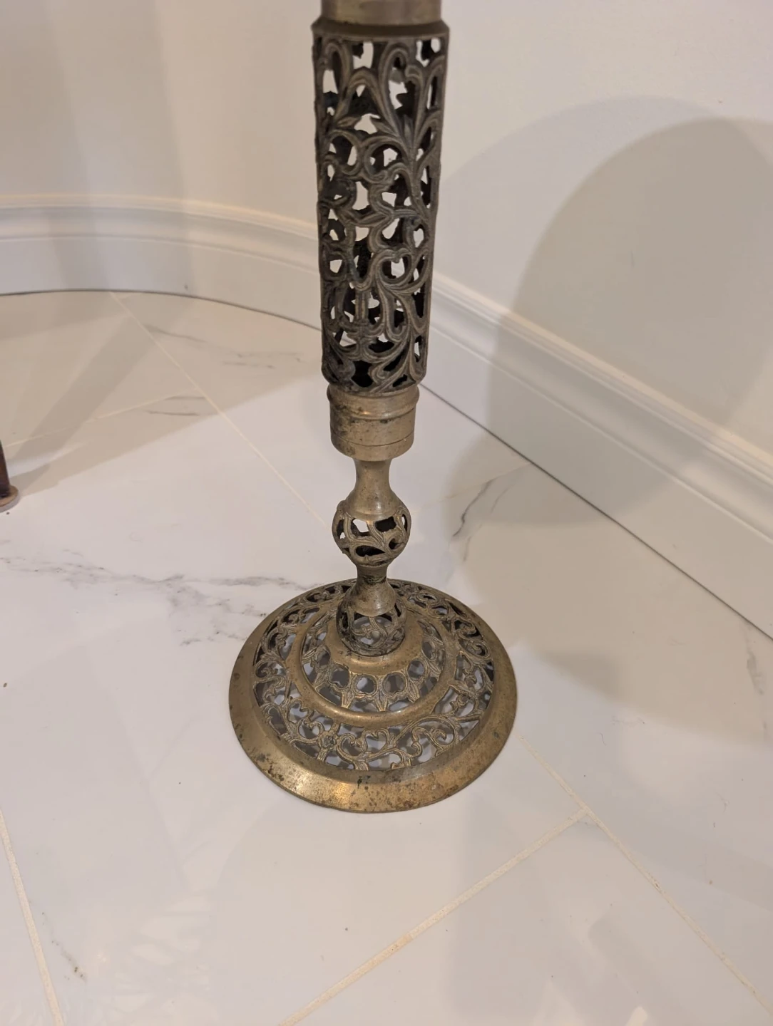 Marble and Brass side Table or Plant Stand - photo 4
