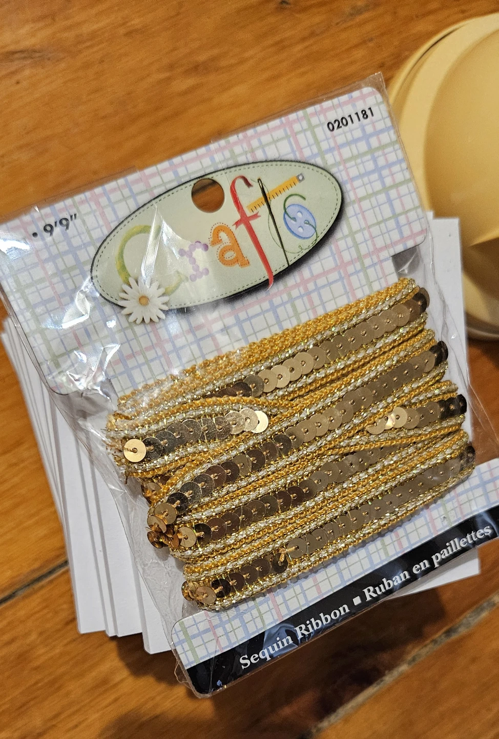 Gold sequins ribbon