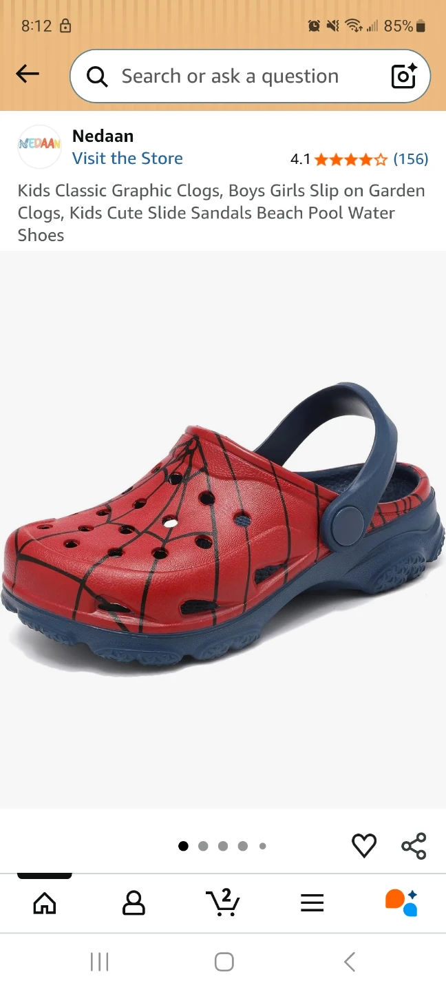 Size 5 Spider-Man Clogs - Brand New