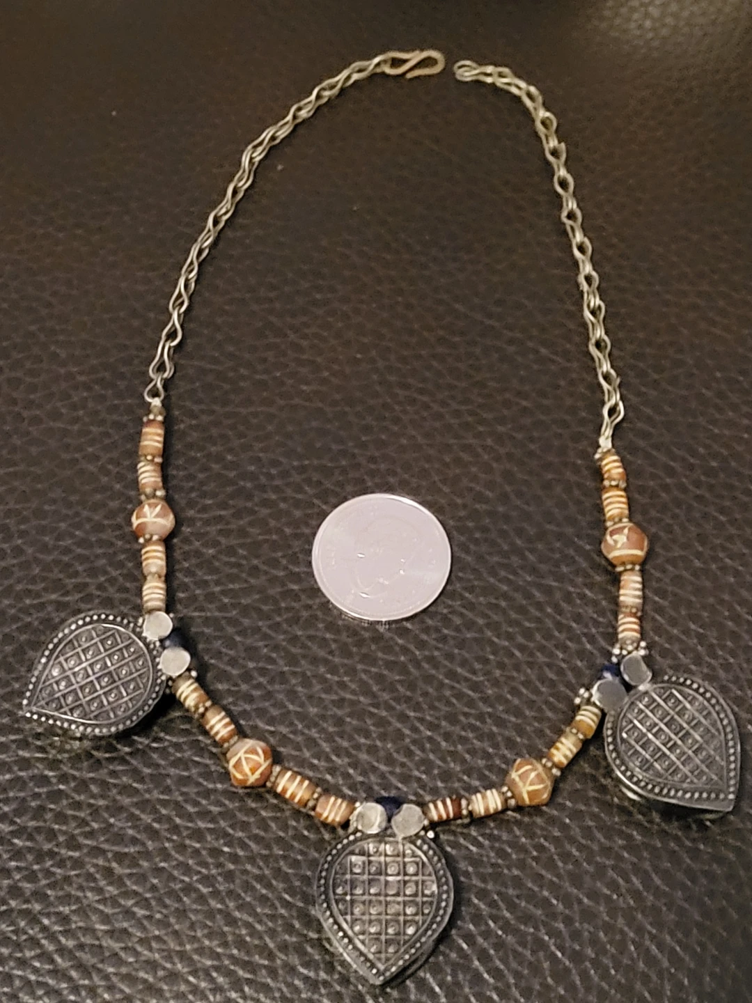 Beaded Choker Necklace with Pendants