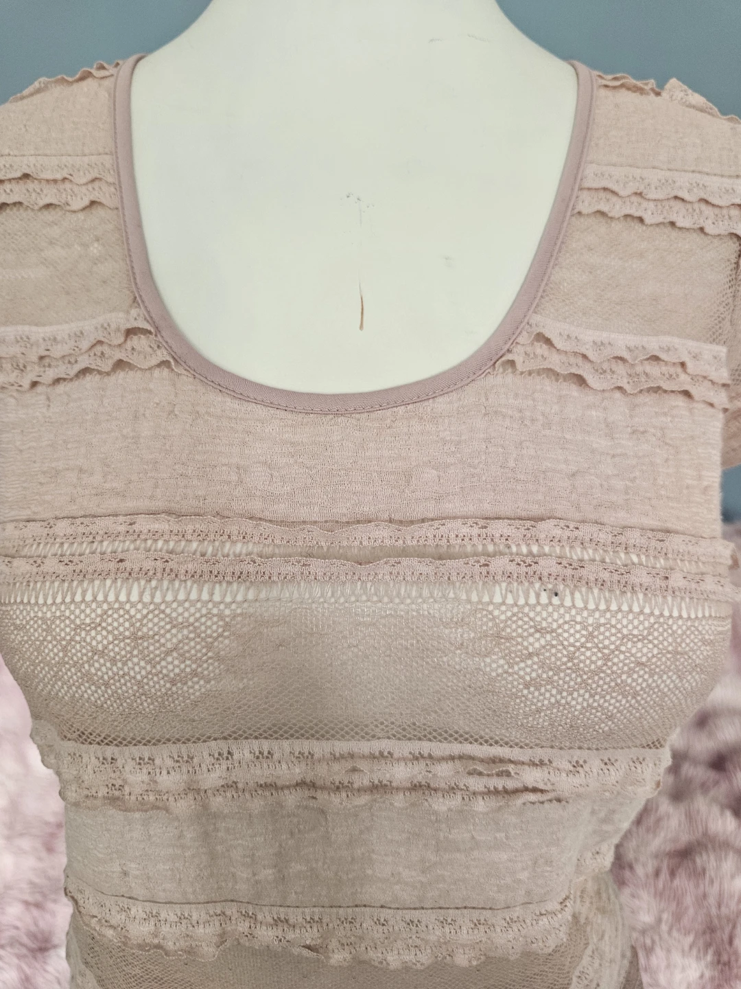 pink mesh stripped top - photo 2