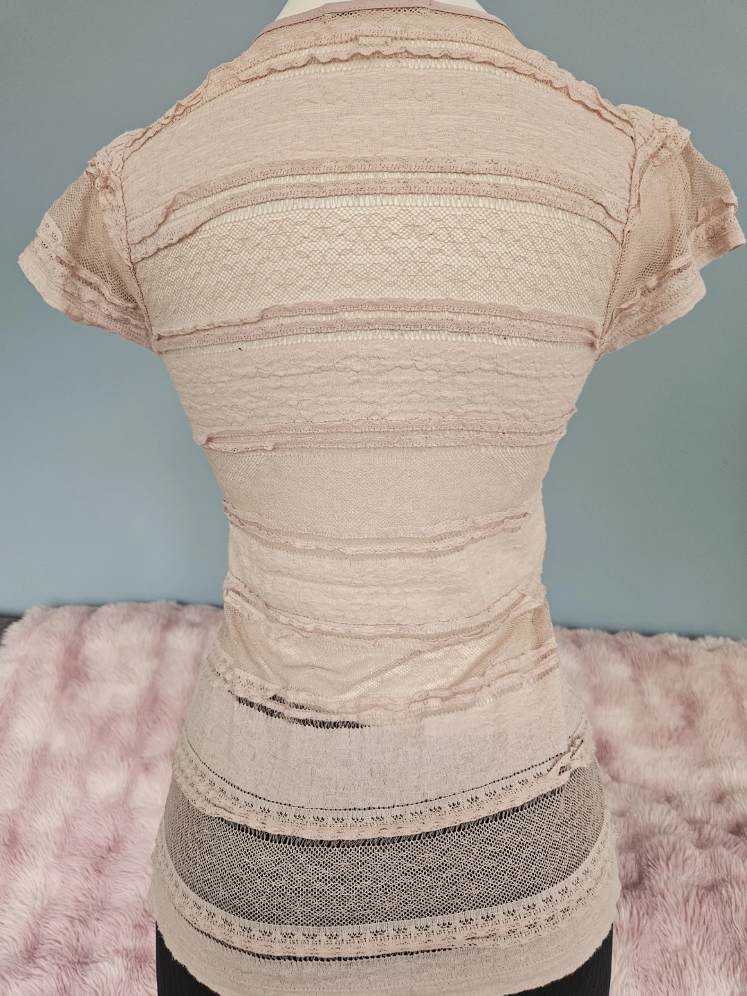 pink mesh stripped top - photo 5