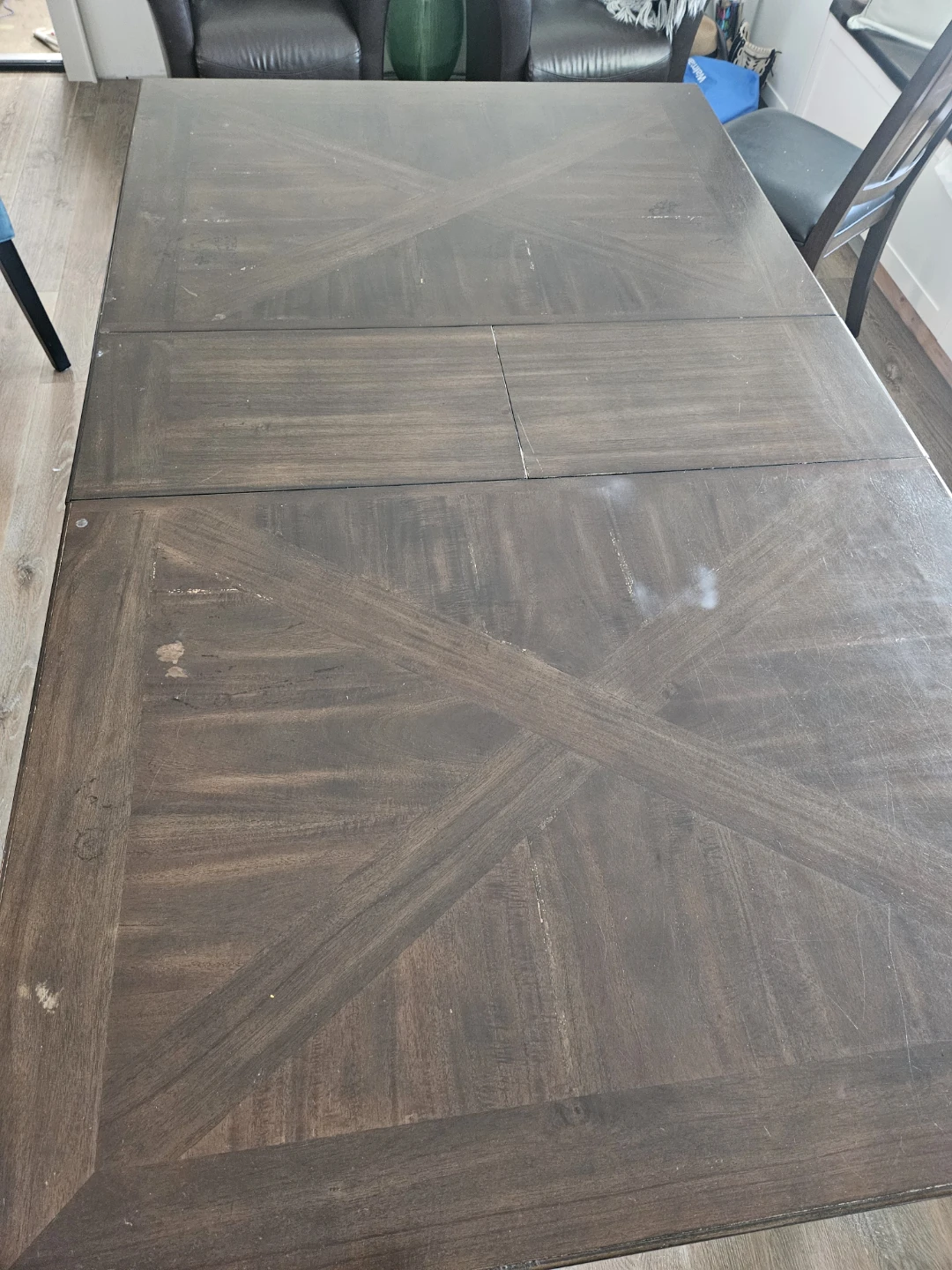 Dark Wood Dining Table with Extension Leaves