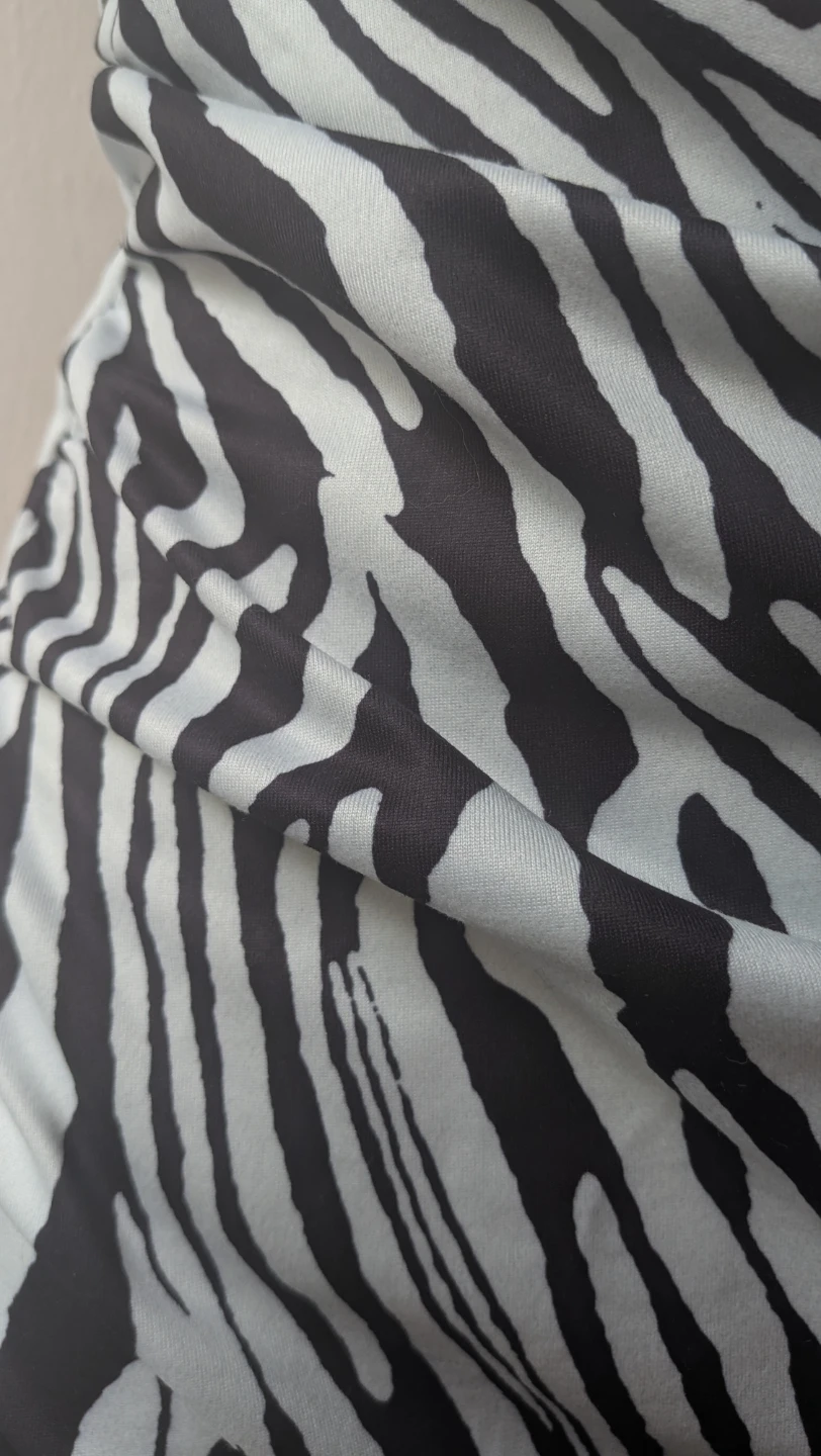 Zebra Print Ruched Mini Dress SMALL SIZE - photo 4