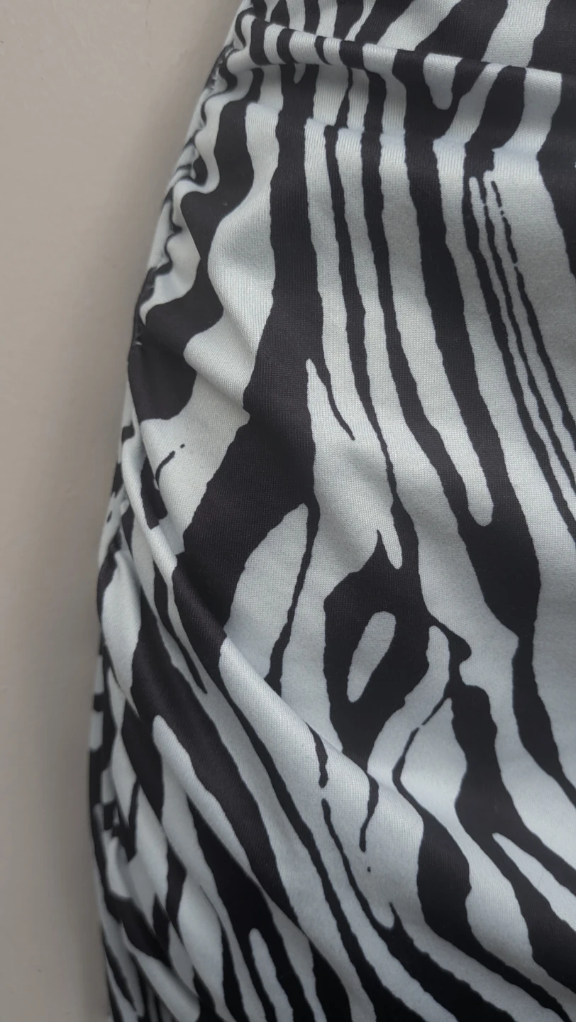 Zebra Print Ruched Mini Dress SMALL SIZE - photo 5