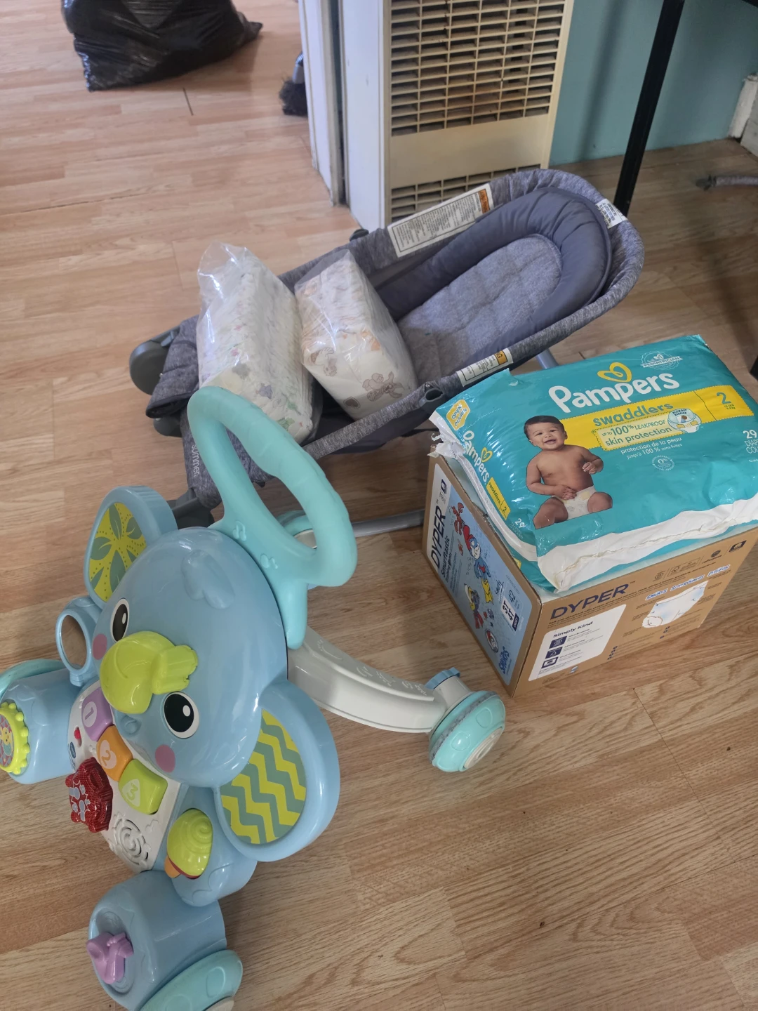 Pampers Swaddlers Diapers, Baby Rocker, and Walker Toy - photo 2