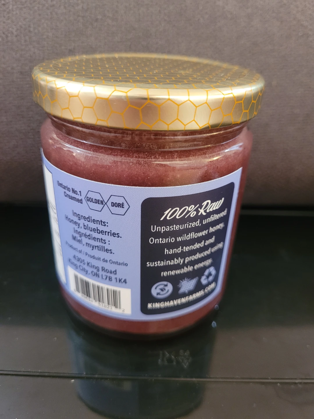 Kinghaven Farms Blueberry Creamed Raw Honey 330g - photo 2