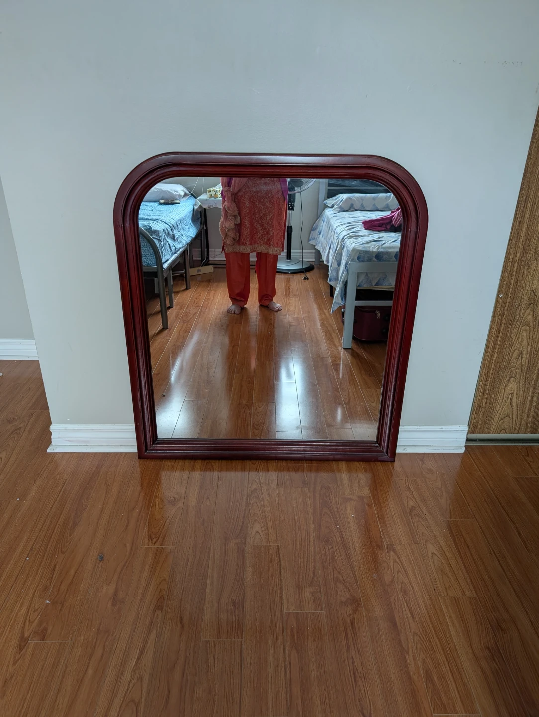 Arched Wood Framed Mirror