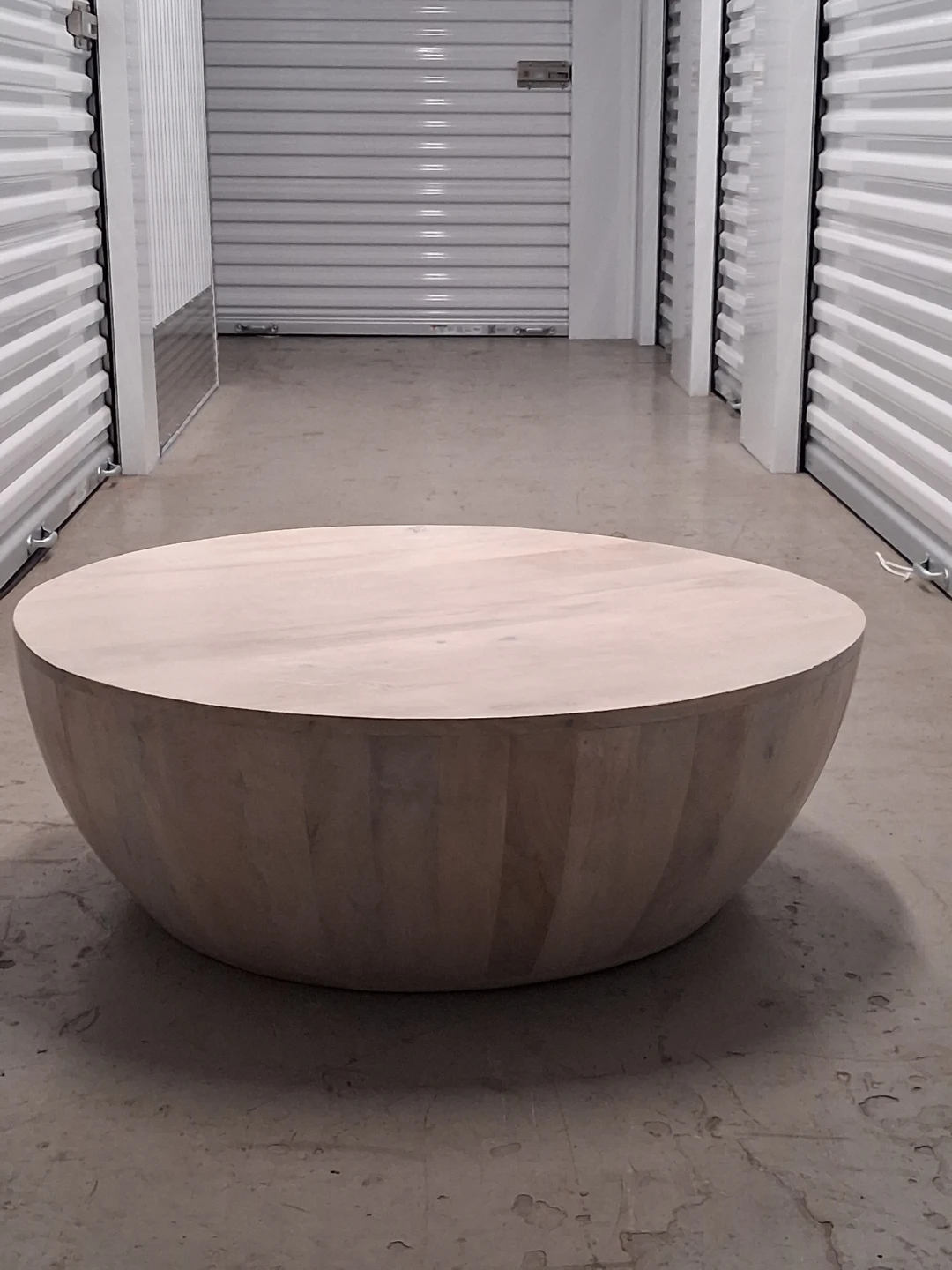 West Elm Volume Round Drum Coffee Table (36" - Natural / Blonde)