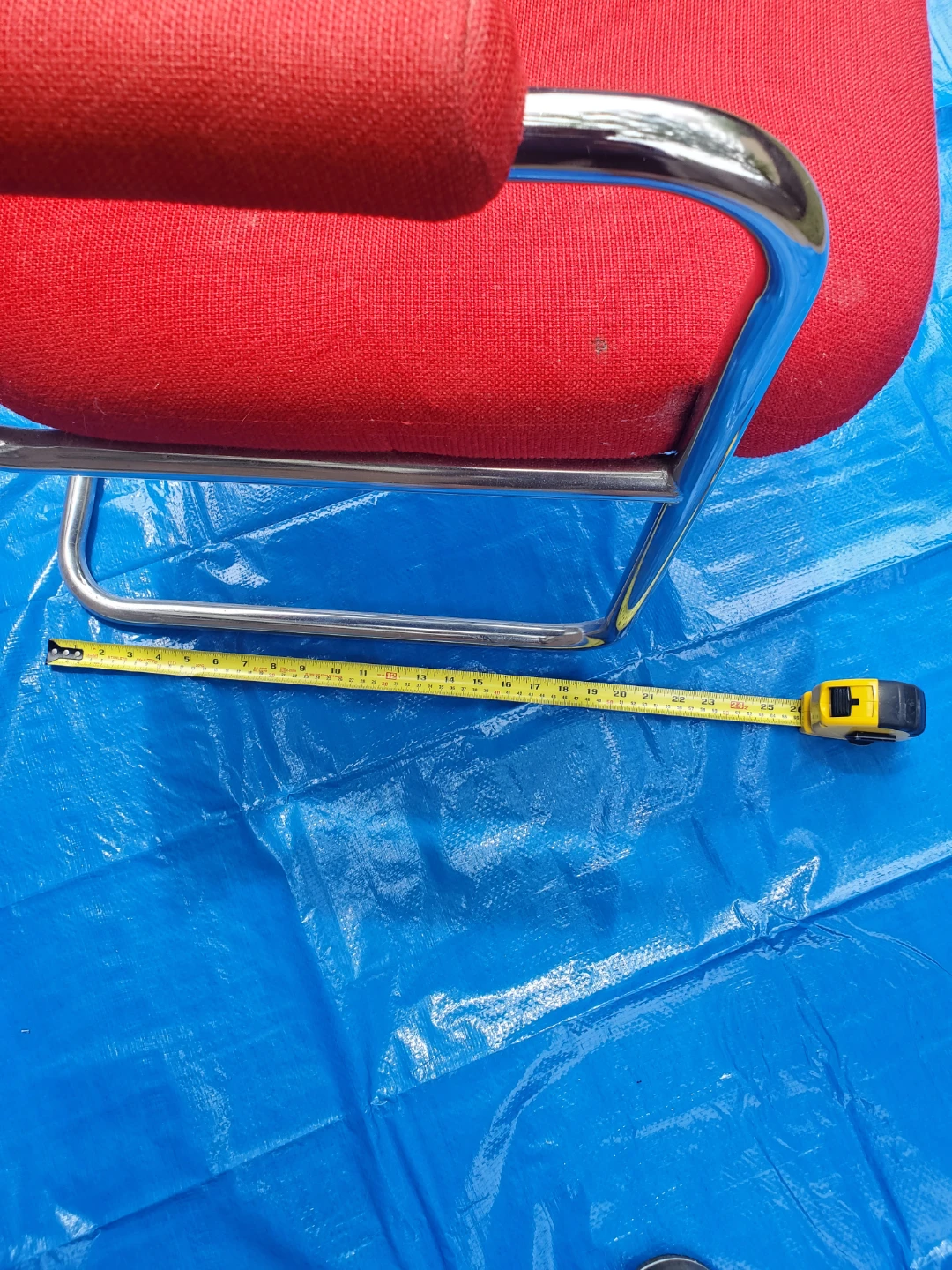 Red Office Chair with Chrome Frame - photo 3