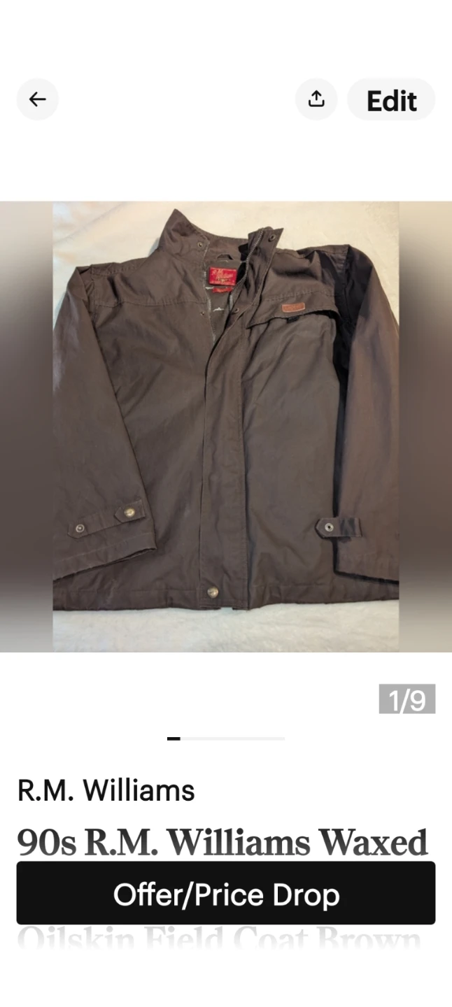 90s R.M. Williams Waxed Oilskin Field Coat