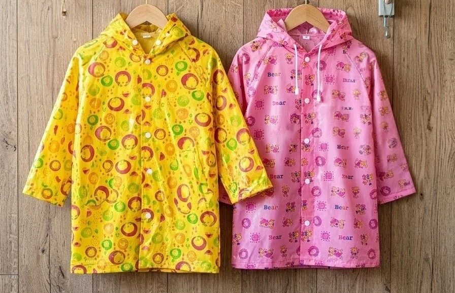 Kids Raincoats waterproof PVC-coated polyester fabric