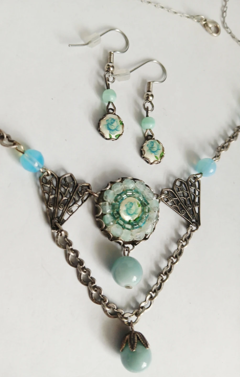 Vintage Artisan Necklace and Earring Set - photo 3