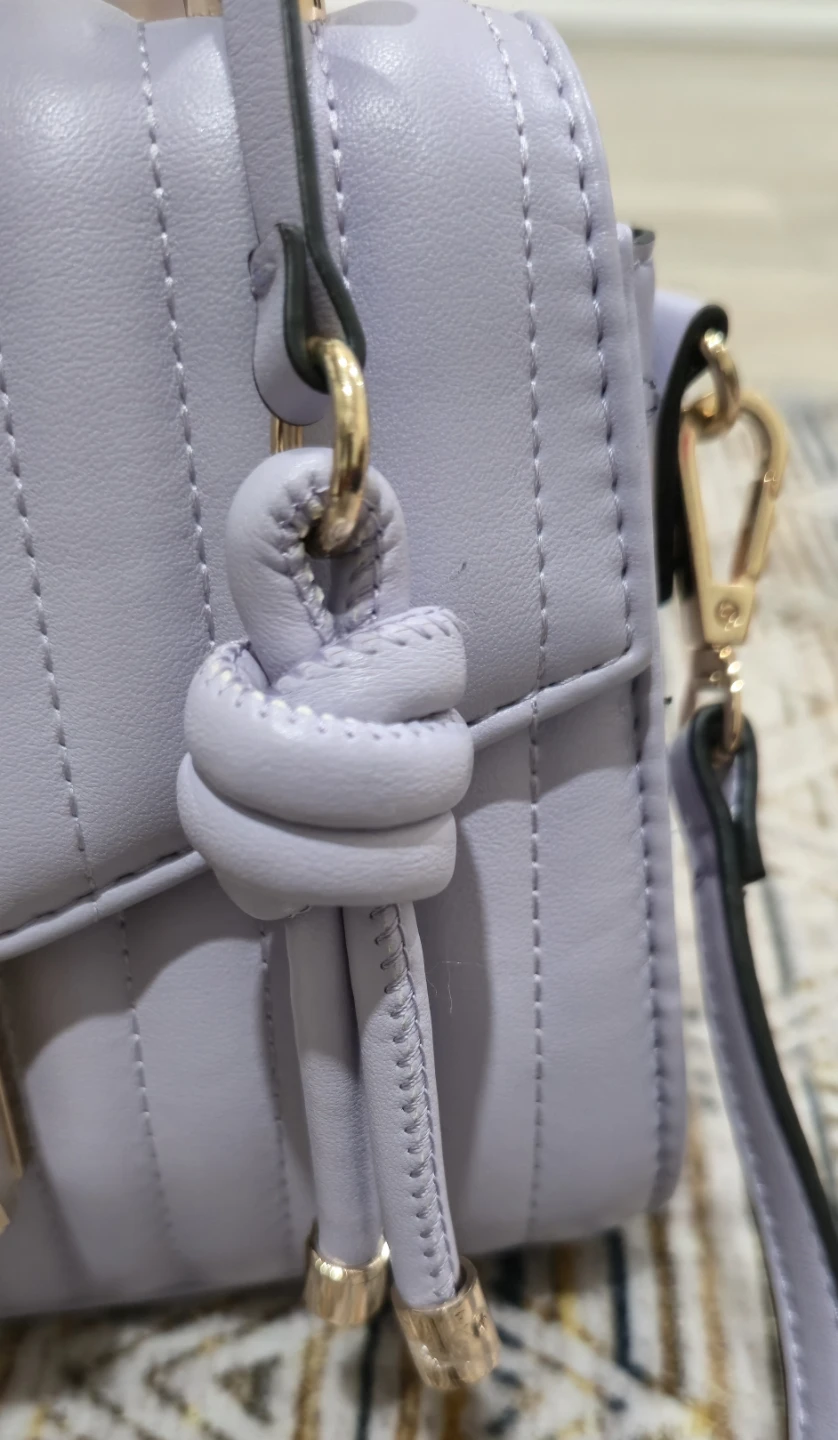 Lavender Quilted Handbag with Clasp - photo 2