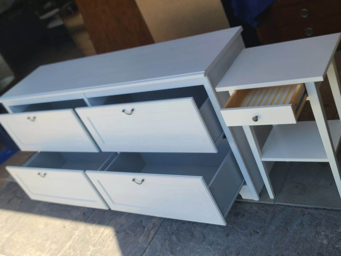 White Dresser and Nightstand Set - photo 2