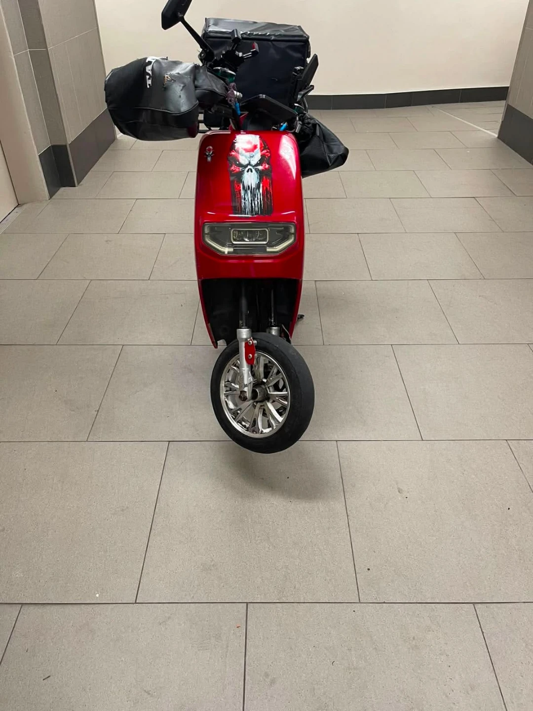 Red Electric Scooter with Delivery Box - photo 4