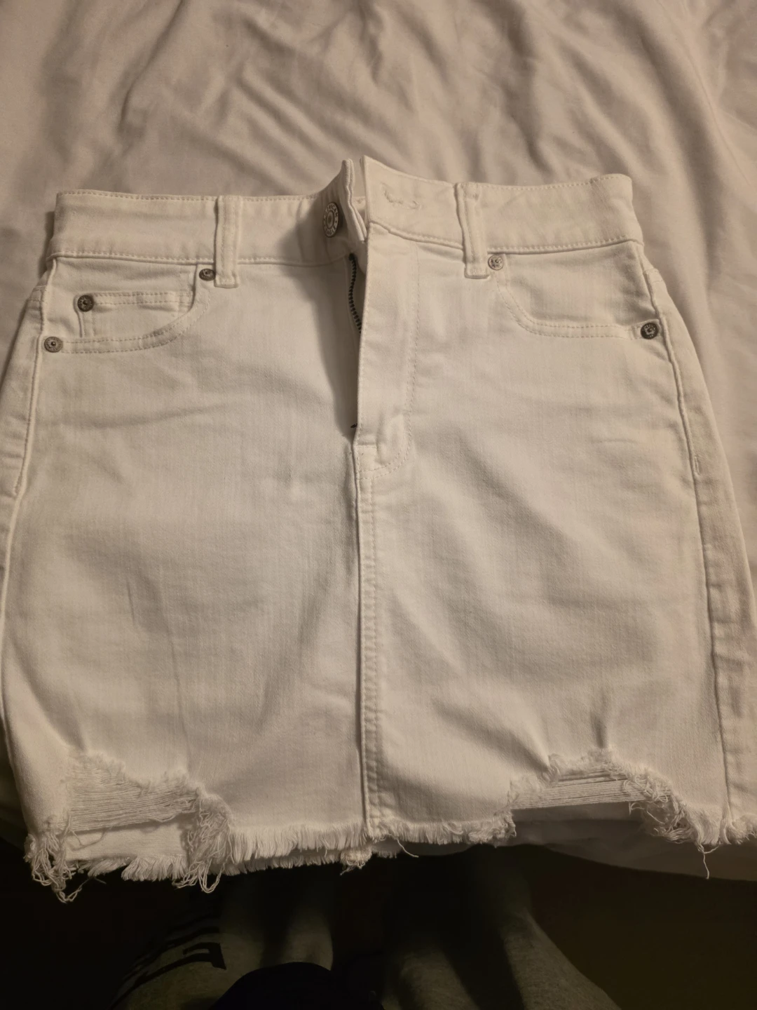 American Eagle White Denim Skirt