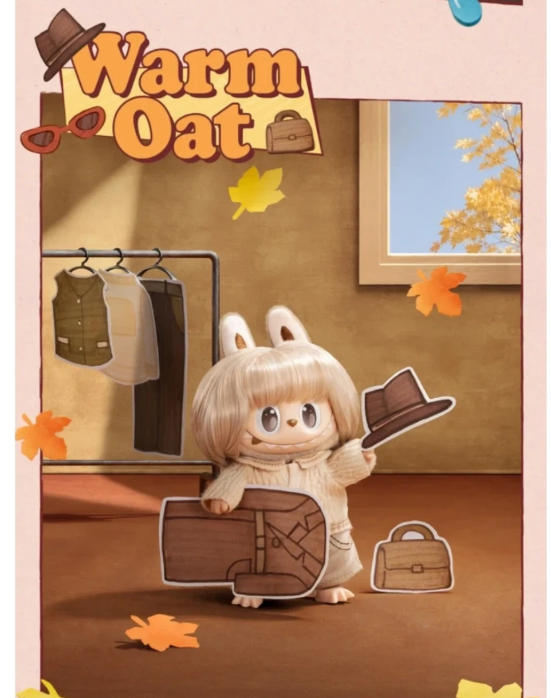 Labubu Hair Salon Vinyl Plush Pendant Warm Oat