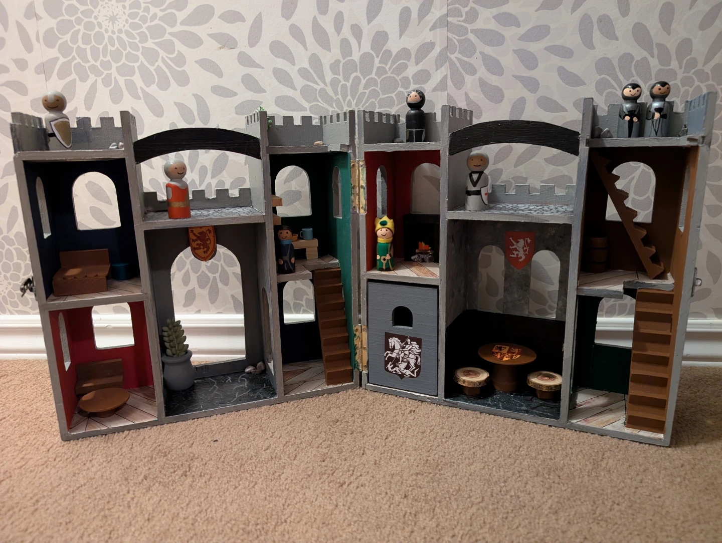 Wooden Toy Castle with Figures