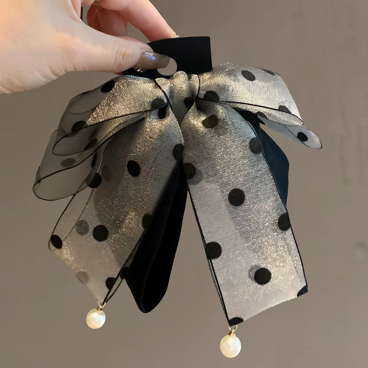 Dot Bow Hair Clip