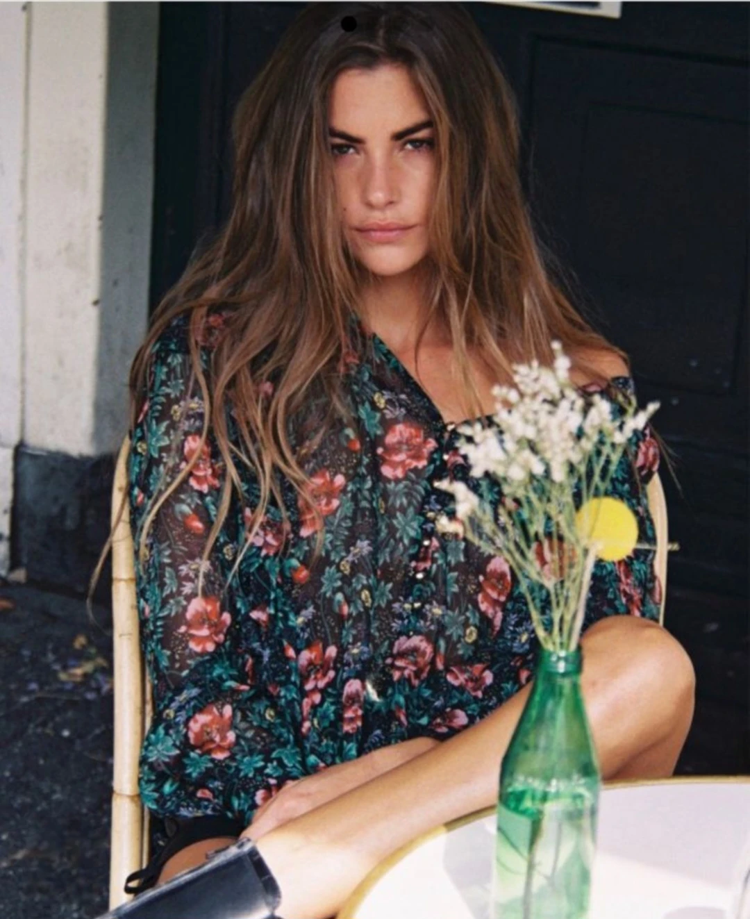 The Kooples Floral Sheer Blouse 100% Silk