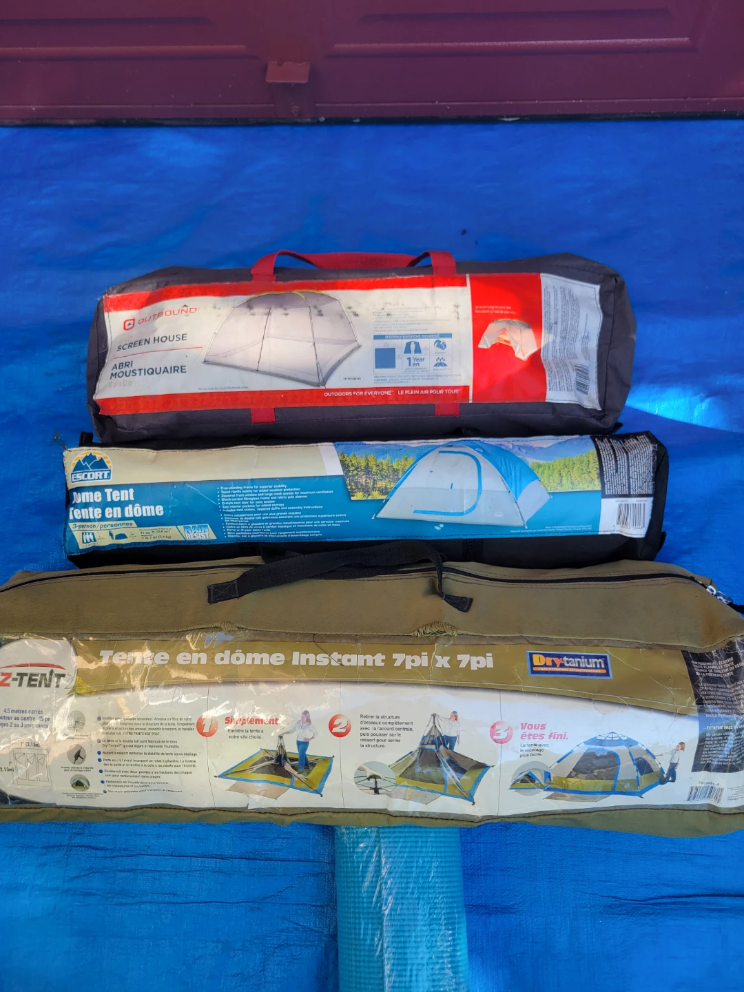Outbound Screen House & 2 Dome Tents-$50 each
