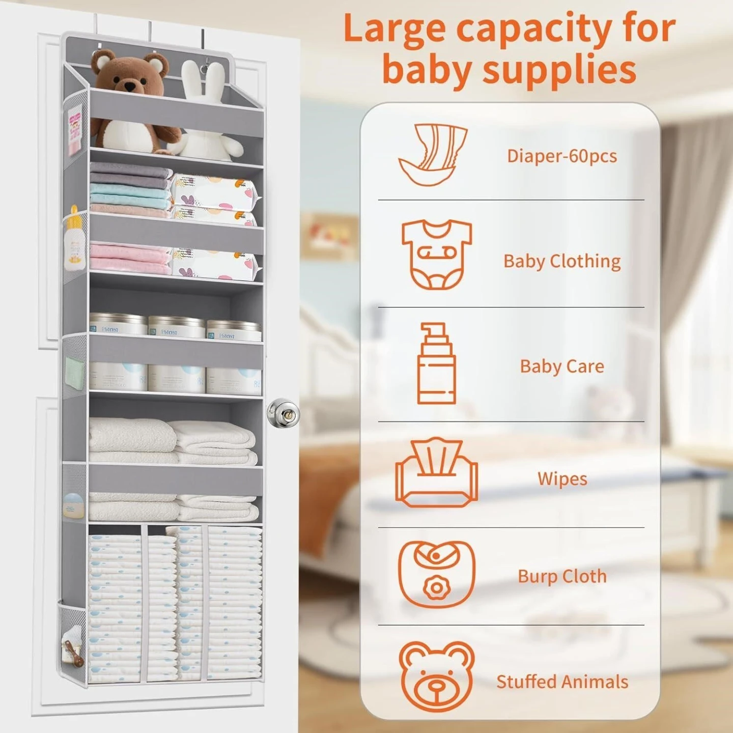 TAHAVICE Over the Door Diaper Organizer - photo 3