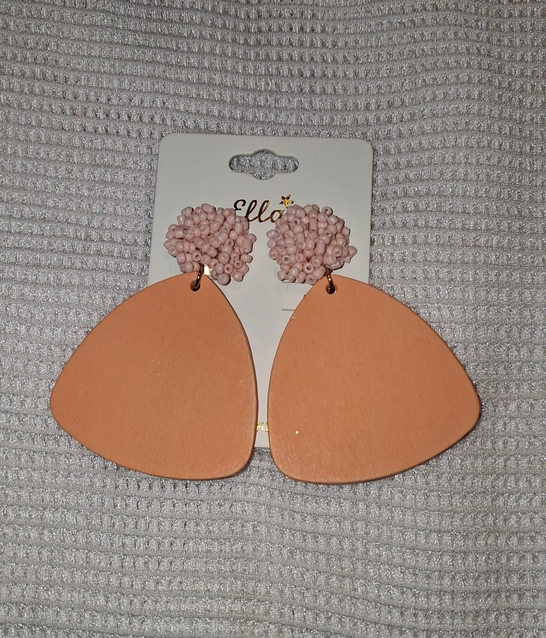 Ella Pink Beaded Teardrop Earrings