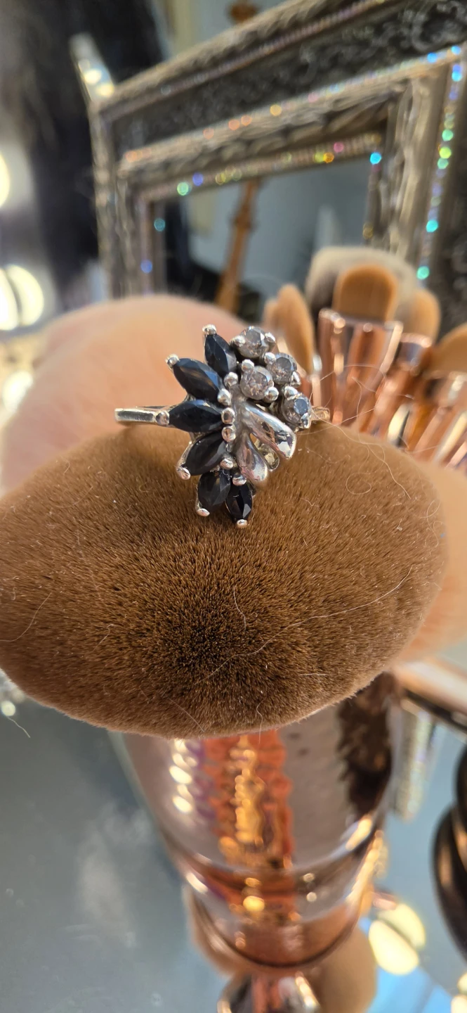 Sterling Silver Marquise and Round Stone Ring - photo 3