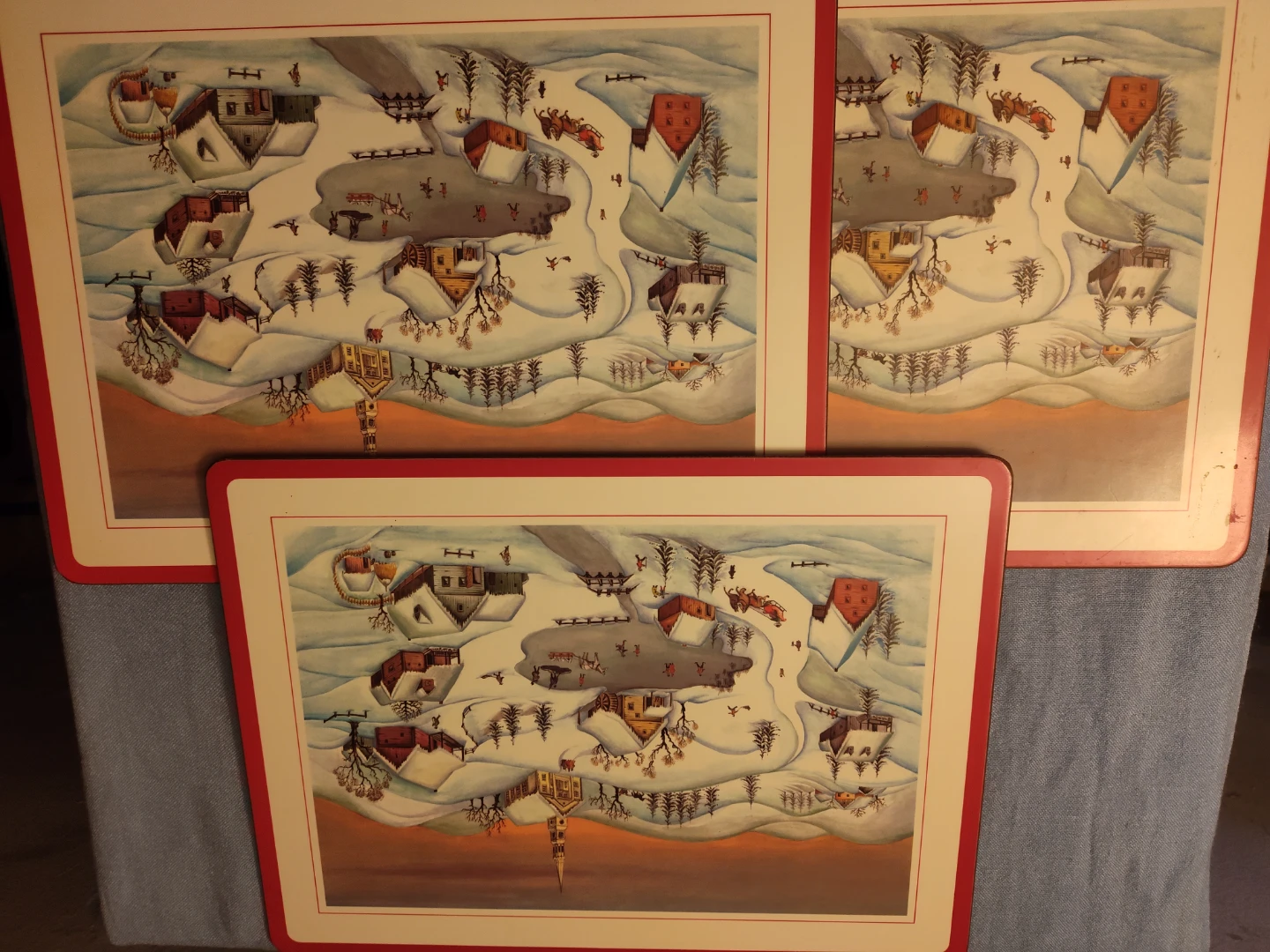 Set of 3 Winter Scene Placemats
