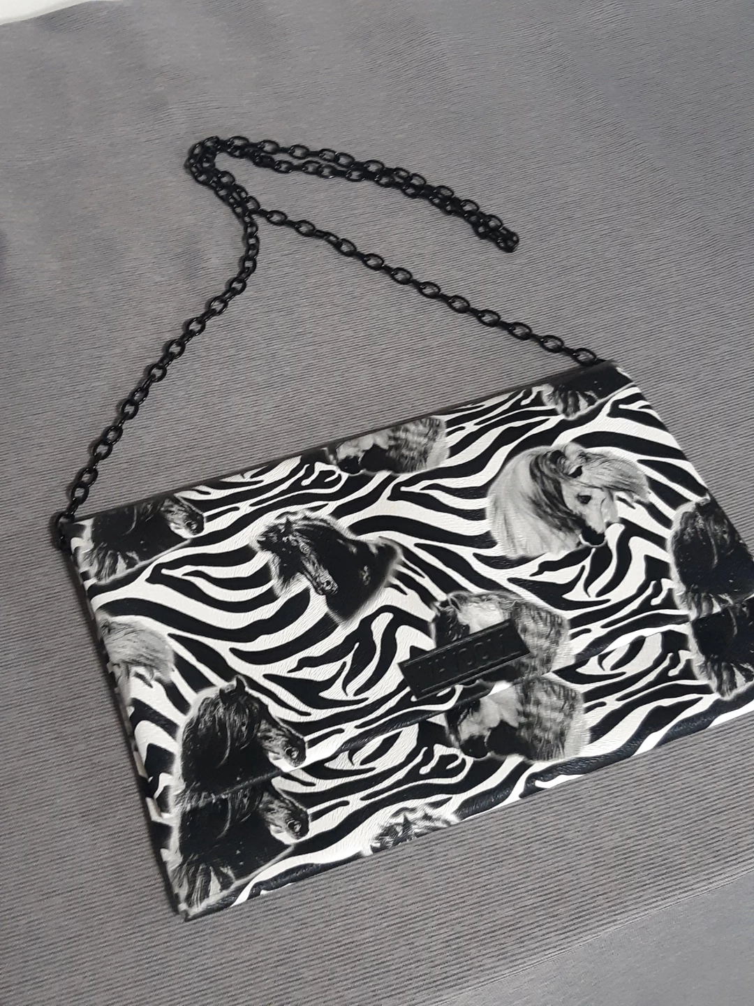 Vavoom Zebra and Horse Print Shoulder Bag