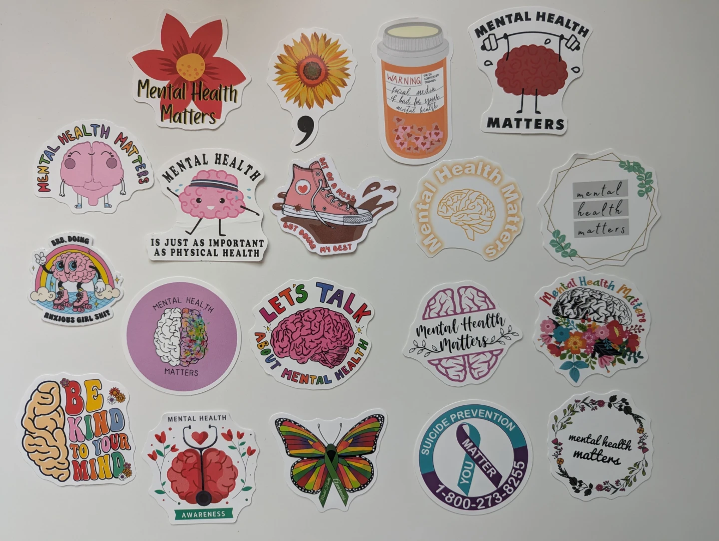 Assorted mental health related stickers (49 pieces) - photo 2